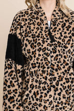 Load image into Gallery viewer, Faux Fur Leopard Black Sleeve Band Jacket
