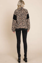 Load image into Gallery viewer, Faux Fur Leopard Black Sleeve Band Jacket
