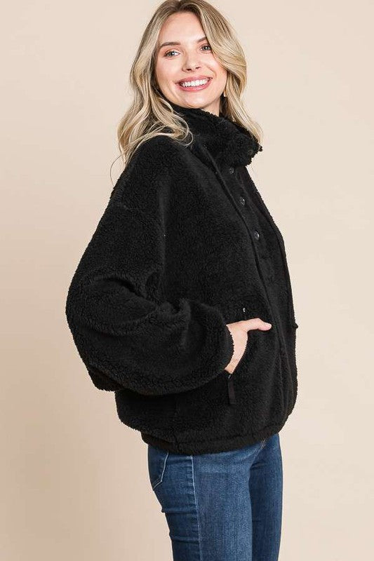 Faux Fur Black Pull Over
