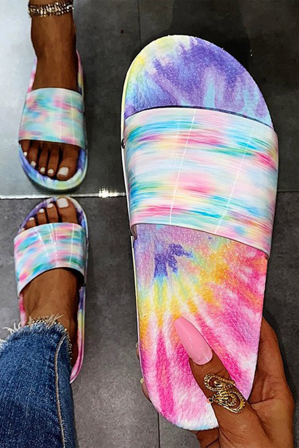 Tie Dye Slide Sandals