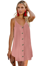 Load image into Gallery viewer, Pink Buttoned Slip Dress
