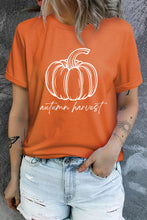 Load image into Gallery viewer, Orange Autumn Harvest Pumpkin Graphic T Shirt
