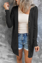 Load image into Gallery viewer, Solid Color Open-Front Buttons Cardigan
